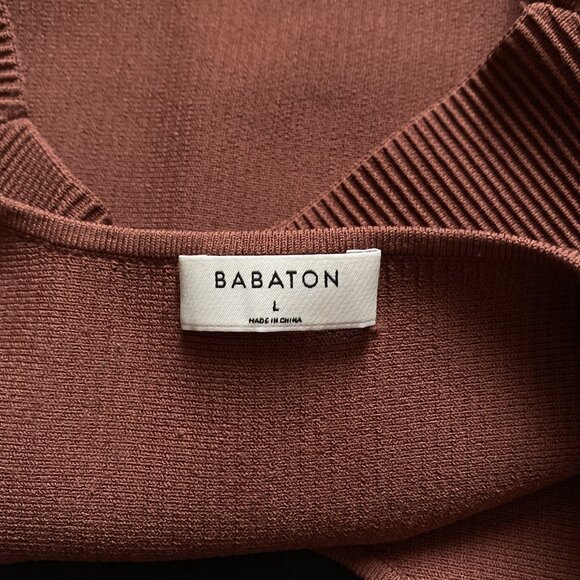 Babaton Sculpt Knit Squareneck Cropped Tank - Sundried Red - Picture 3 of 7